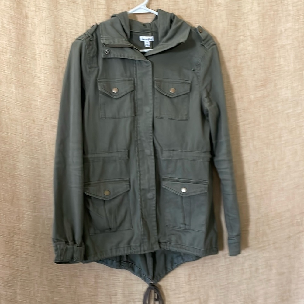 Love Fire green‎ women’s size S/P hooded utility Jacket